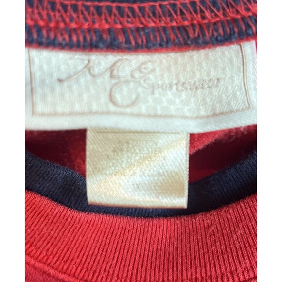 M&C Sportswear Sweatshirt Women’s 1X Red Embroidered Santa Puppy Double Collar - Picture 4 of 10